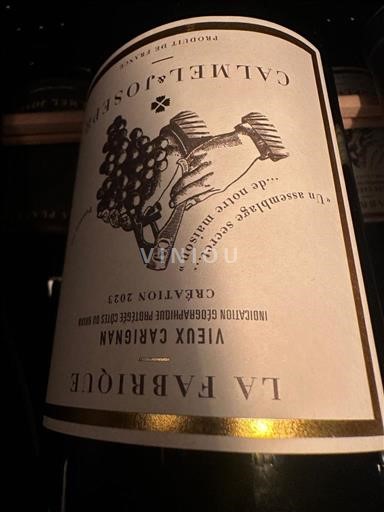 Wines Rouge sec La Fabrique Vieaux Carignan Calmel & Joseph 2023 France Languedoc-Roussillon Côtes du Brian IGP