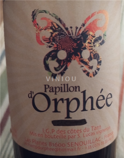 Sydvestfrankrig Côtes du Tarn Papillon d'Orphée Ikke årgangsbestemt