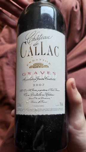 Bordeaux Graves Château Callac Prestige 2007
