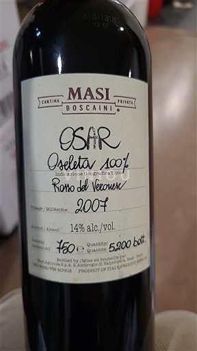 Vénétie Rosso del Veronese Masi Boscaini Osar Oseleta 100% 2007