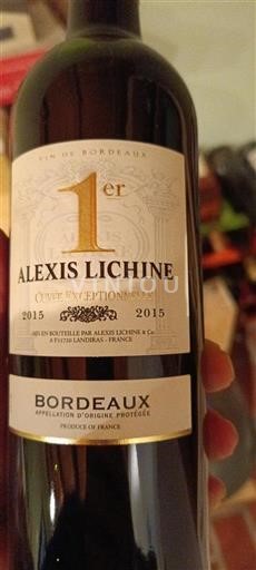 Bordeaux Alexis Lichine Sélectionnée 1er 2015