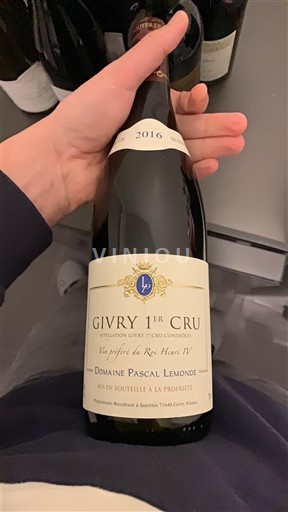 Burgundi Givry Premier Cru Domaine Pascal Lemonde Vignefolle du Roi Henri IV 2016