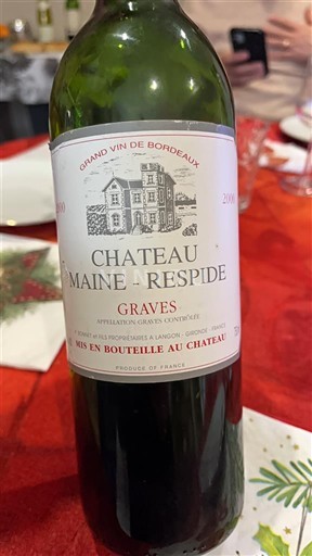 Bordeaux Graves Château Maine-Respide 2000