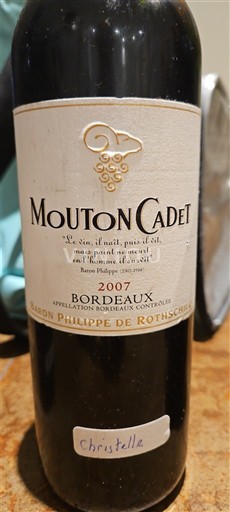 Bordeaux Baron Philippe de Rothschild Mouton Cadet 2007