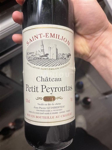 Bordeaux Saint-Émilion Château Petit Peyroutas 2014