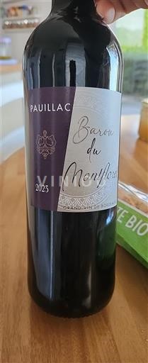 Bordeaux Pauillac Baron du Monflor 2023