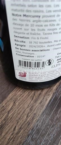 Burgundi Mercurey Domaine Four Bassot Vieilles vignes 2023
