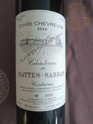 Languedoc Corbières Château Mattes-Sabran Chevreuse 2022