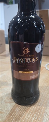 Roussillon Banyuls Terres des Templiers de Prestige 2008