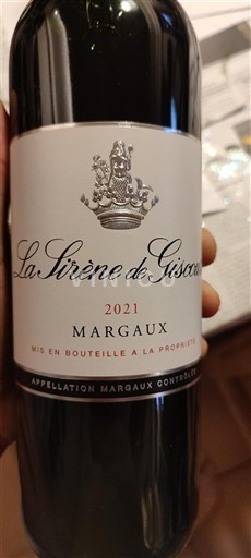 Bordeaux Margaux La Sirène de Giscours 2021