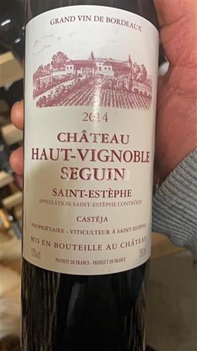Burdeos Saint-Estèphe Château Haut-Vignoble Seguin 2014