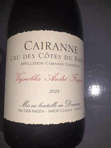 Rhônen laakso Cairanne Vignobles André Fayon 2023