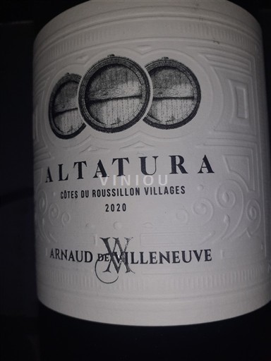 Roussillon Côtes du Roussillon Villages Arnaud de Villeneuve Altatura 2020