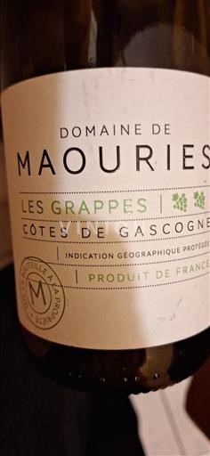 Zuidwest-Frankrijk Côtes de Gascogne Domaine Maouries Les Grappes Niet-geïntegreerd