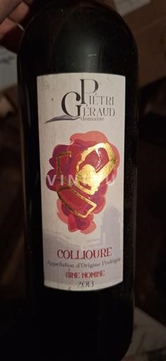 Roussillon Collioure Domaine Pietri Geraud Sine Nomine 2013