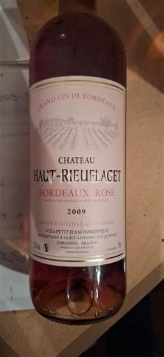 Bordeaux Bordo rose Château Haut-Rieuflaget 2009