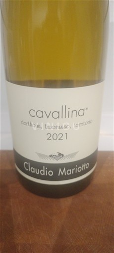 Piedmont Wines Colli Tortonesi Claudio Mariotto Timorasso Cavallina 2021