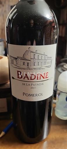 Bordeaux Pomerol Badine de la Patache 2021