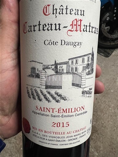 Bordeaux Saint-Émilion Château Carteau-Matras Côte Daugay 2015