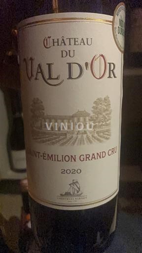 Bordeaux Saint-Émilion Grand Cru Grand Cru Château Val d'Or 2020