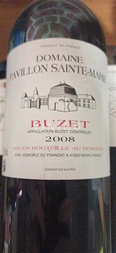 Sud-Ouest Buzet Domaine Pavillon Sainte-Marie 2008