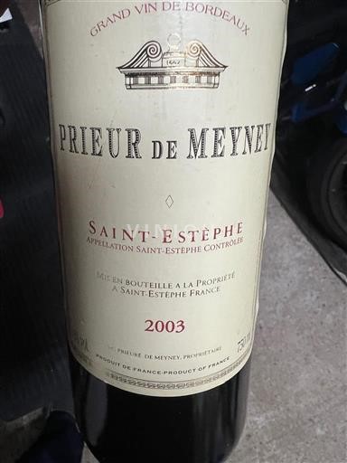 Burdeos Saint-Estèphe Prieur de Meyney 2003