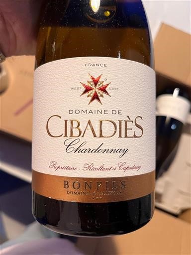 Languedoc et Roussillon Pays d'oc Domaine Cibadiès Chardonnay 2023