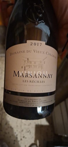 Bourgogne Marsannay Domaine Vieux Collège Les Récilles 2017