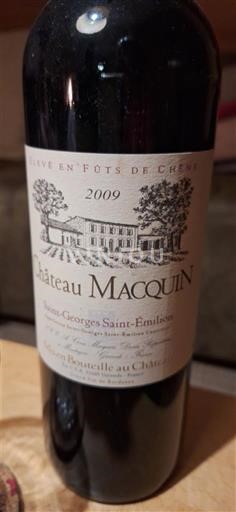 Bordeaux Saint-Georges-Saint-Émilion Château Macquin 2009
