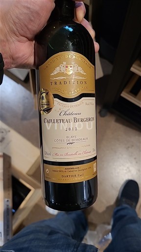 Bordeaux Blaye-Côtes-de-Bordeaux Château Cailleteau Bergeron Tradition 2012