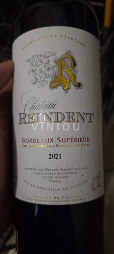Bordeaux Bordeaux Supérieur Château Reindent 2021