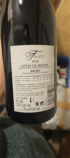 Vale do Ródano Côtes-do-Ródano Fruité 2018