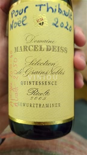Alsasko Nespecifikováno Sélection de Grains Nobles Domaine Marcel Deiss Quintessence 2005