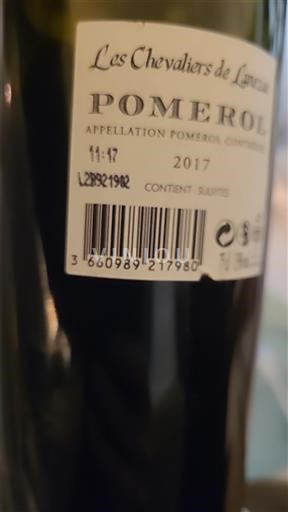 Bordeaux Pomerol Les Chevaliers de Larsen 2017