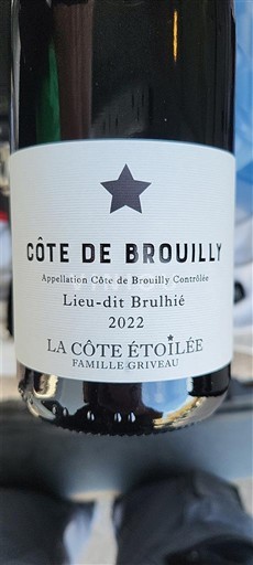 Beaujolais Côte-de-brouilly La Côte Étoilée Lieu-dit Brulhié 2022
