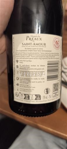 Beaujolais Saint-Amour Domaine S Préaux 2023