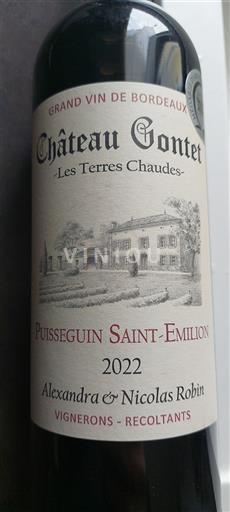 Bordeaux Puisseguin-saint-émilion Château Gonet Les Terres Chaudes 2022
