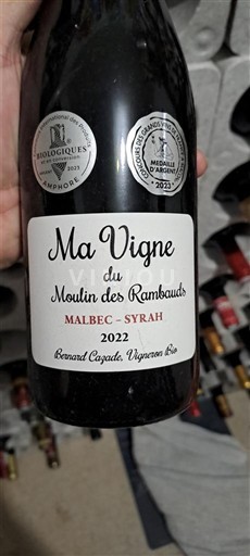 Sydvestfrankrig Côtes du Lot Moulin des Rambauds Ma Vigne 2022