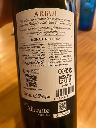 Murcia Alicante Bodegas Alejandro Arbui 2023