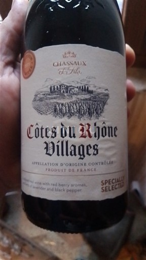 Rhônedalen Côtes-du-Rhône-Villages Chassaux et Fils Icke årgångsbetecknad