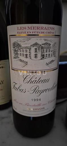 Languedoc Minervois Château Fabas Payroulades Les Merrains 1994