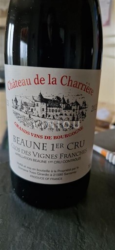 Burgundy Unspecified Premier Cru Château La Charrière Clos des Vignes Franches Non-Vintage