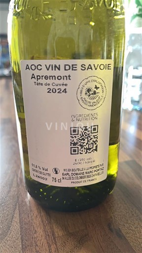 Savoia e Bugey Apremont Domaine Marc Portaz Tête de 2024