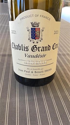 Bourgogne Chablis Grand Cru Jean-Paul & Benoît Droin Vaudesir 2021