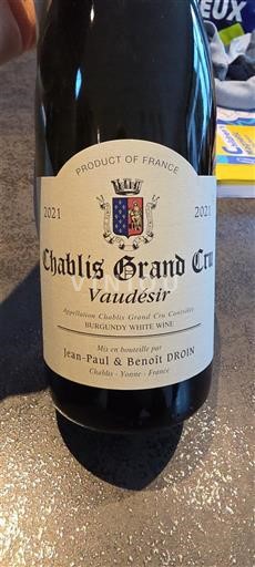 Burgundy Chablis Grand Cru Jean-Paul & Benoît Droin Vaudesir 2021