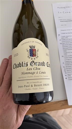 Burgundia Chablis Grand Cru Jean-Paul & Benoît Droin Les Clos Hommage à Louis 2023
