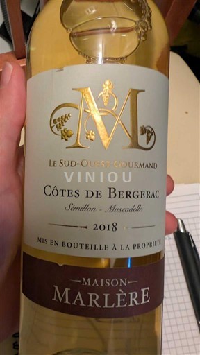 Sydväst Côtes-de-bergerac Maison Marlère 2018