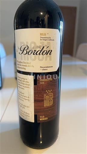 La Rioja Rioja Bordón Gran Reserva 2012