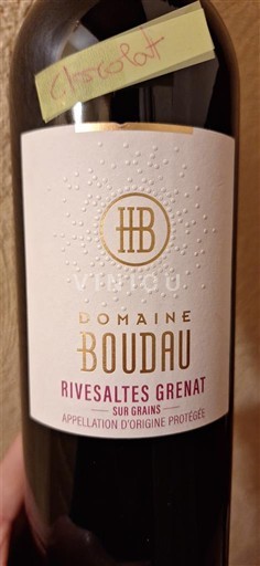 Roussillon Rivesaltes Domaine Boudau Rivesaltes Grenat Sur Grains 2022