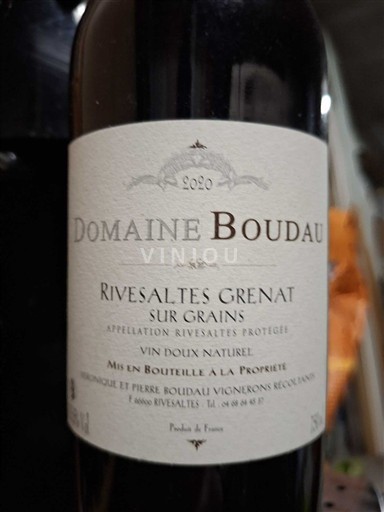 Roussillon Rivesaltes Domaine Boudau Rivesaltes Grenat sur Grains 2020